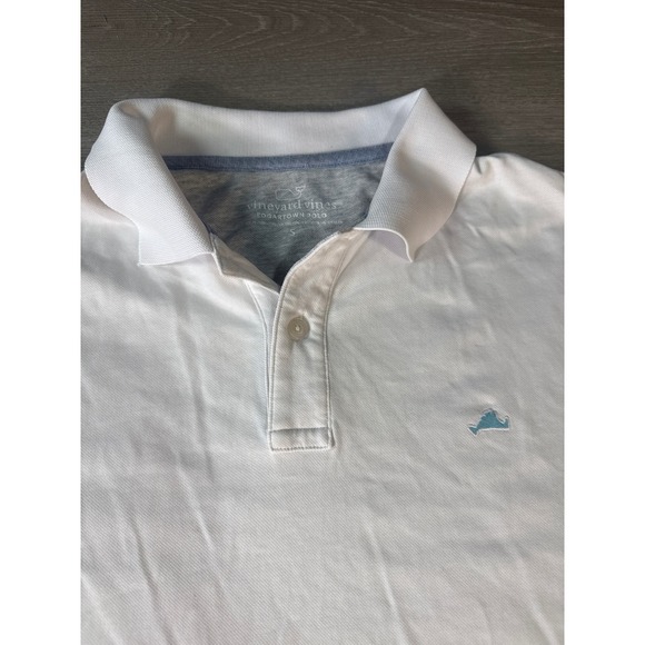 Vineyard Vines Edgartown Polo Mens Small White Short Sleeve Pique Shirt Stretch - Picture 1 of 11